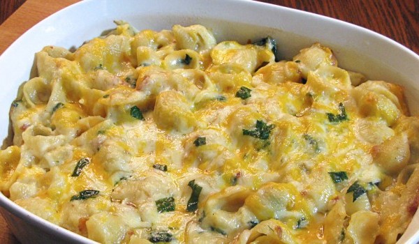 3 Cheese Spinach and Bacon Pasta Bake