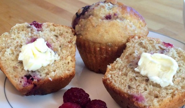 Multigrain Raspberry Muffins